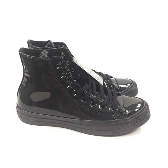 NEW Converse CTAS Hi Glossy Black Shoes Size 9 - Picture 8 of 8